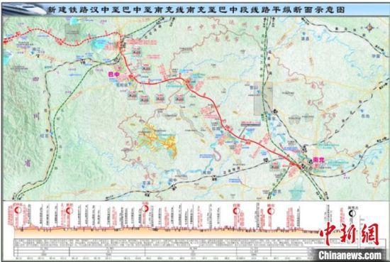 漢巴南高鐵規(guī)劃圖。中鐵五院供圖