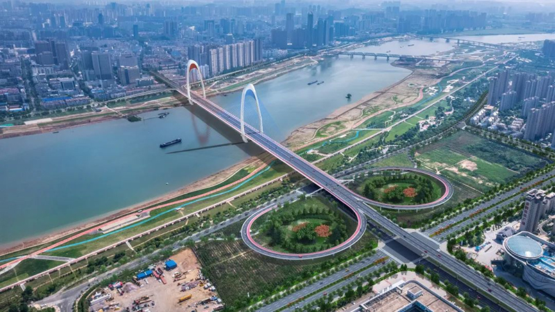 延安路大橋“蚌埠之門”效果圖。蚌埠市委宣傳部 供圖